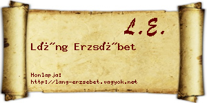 Láng Erzsébet névjegykártya